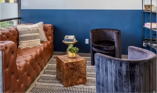 Family-friendly lounge and seating area at Power Play RVA
